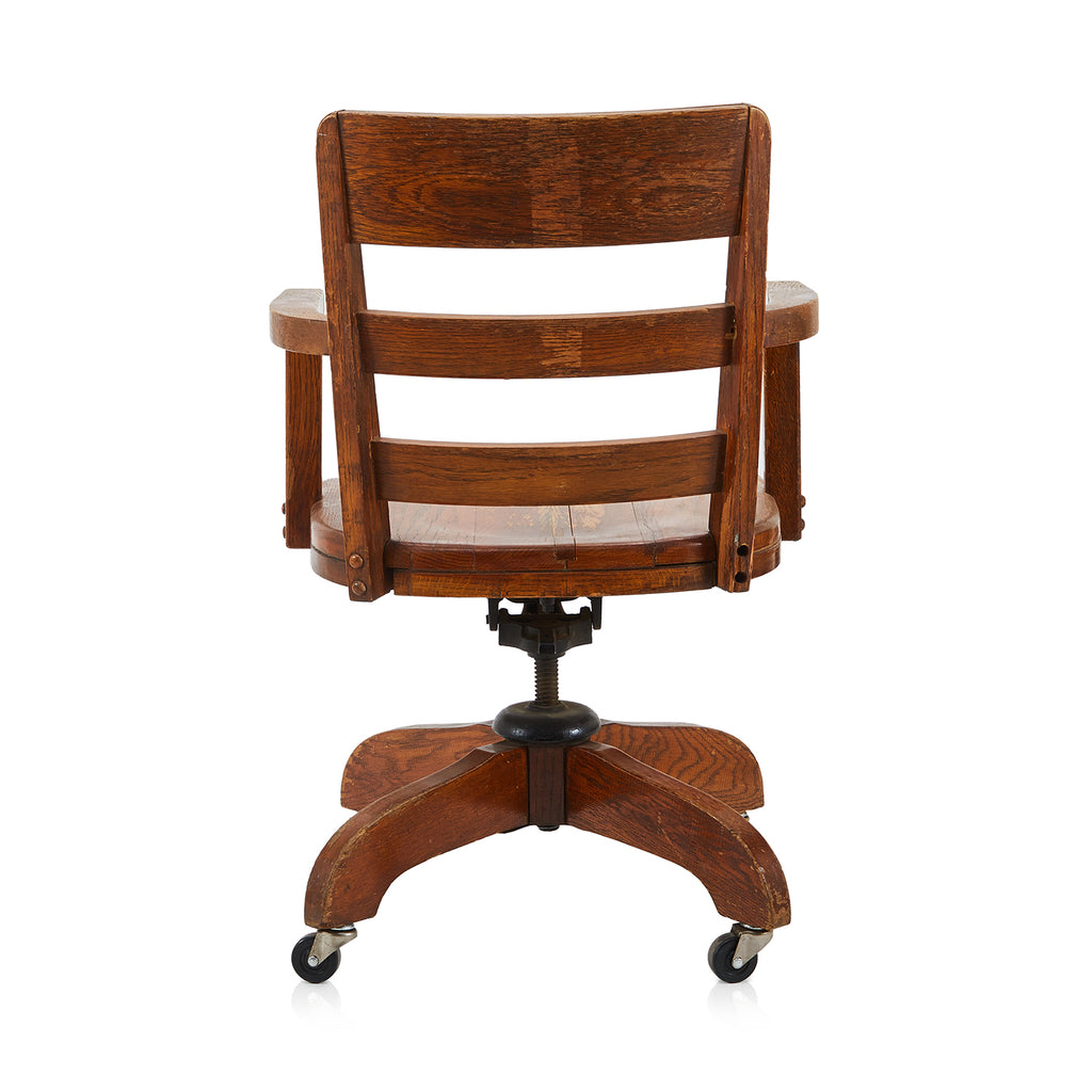 Wood Office Chair on Casters