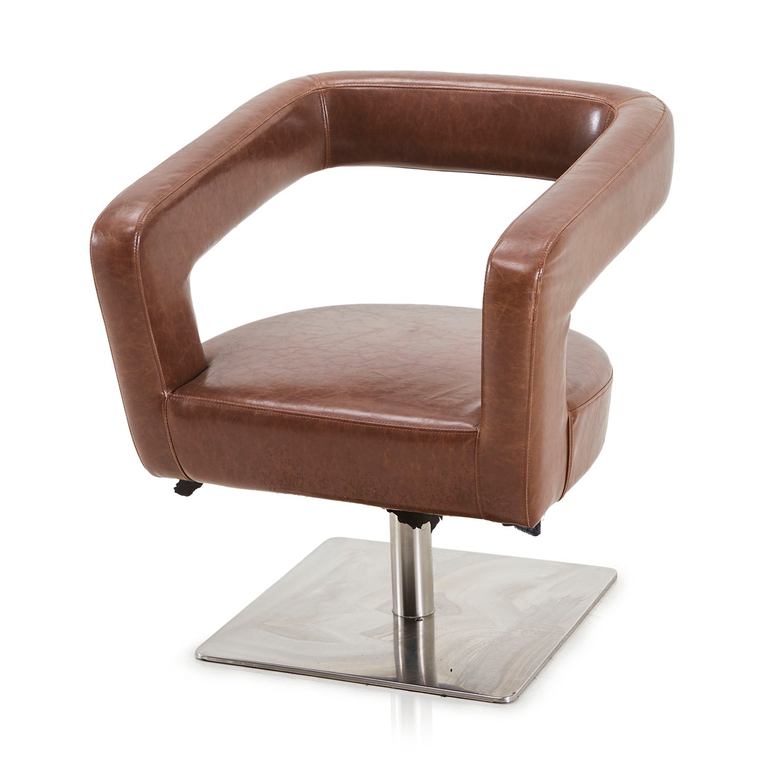 Loop Back Chair - Brown Leather - Gil & Roy Props