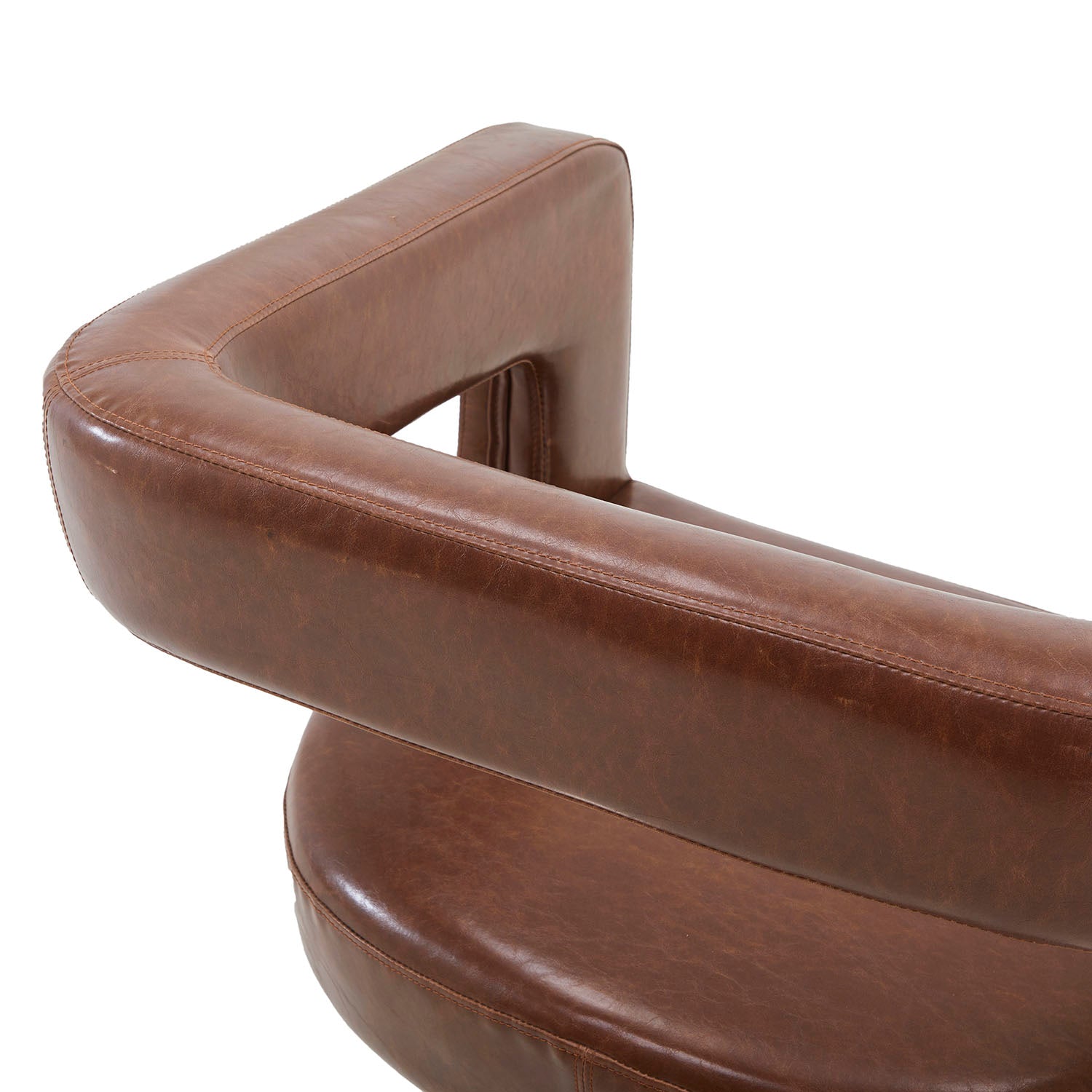 Loop Back Chair - Brown Leather - Gil & Roy Props