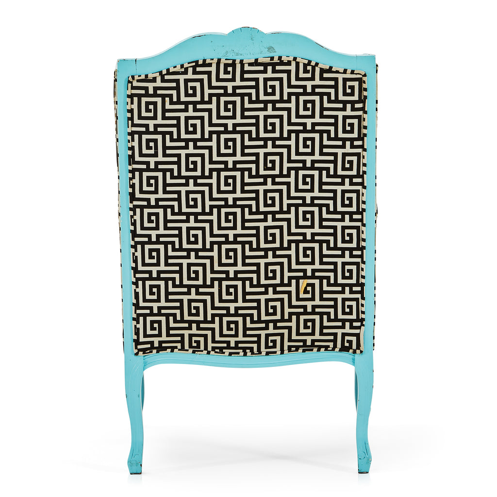 Wingback Patterned Chair - Black White