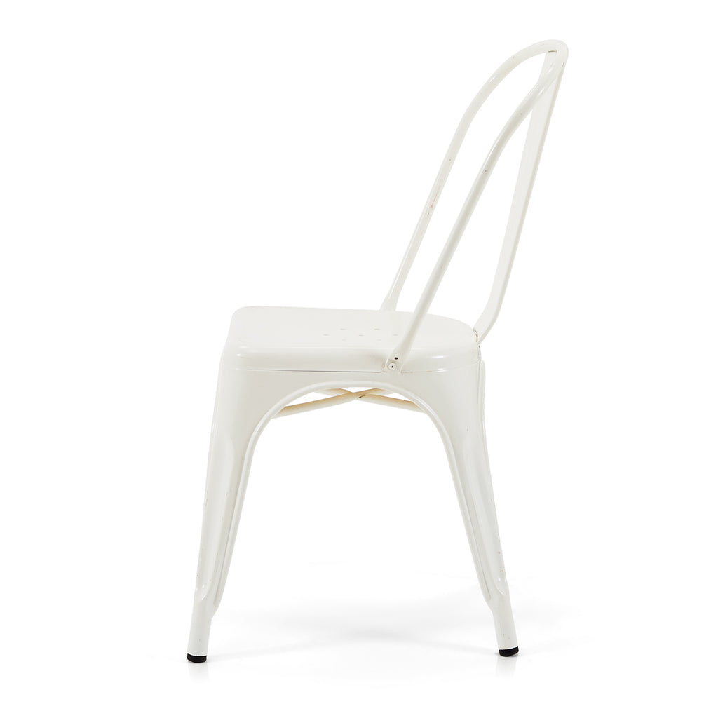 White Tolix Metal Cafe Chair
