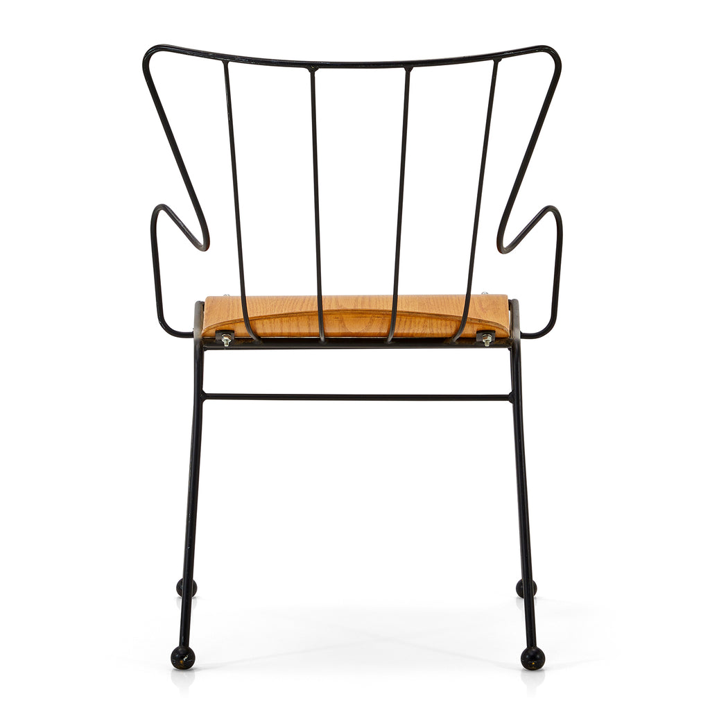 Black Wire & Wood Chair
