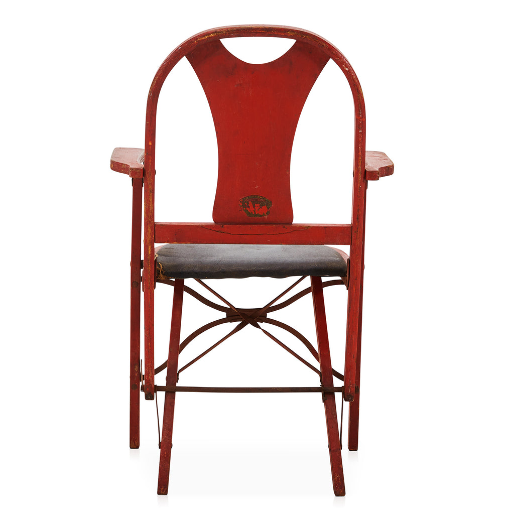 Red Vintage Folding Wood Chair