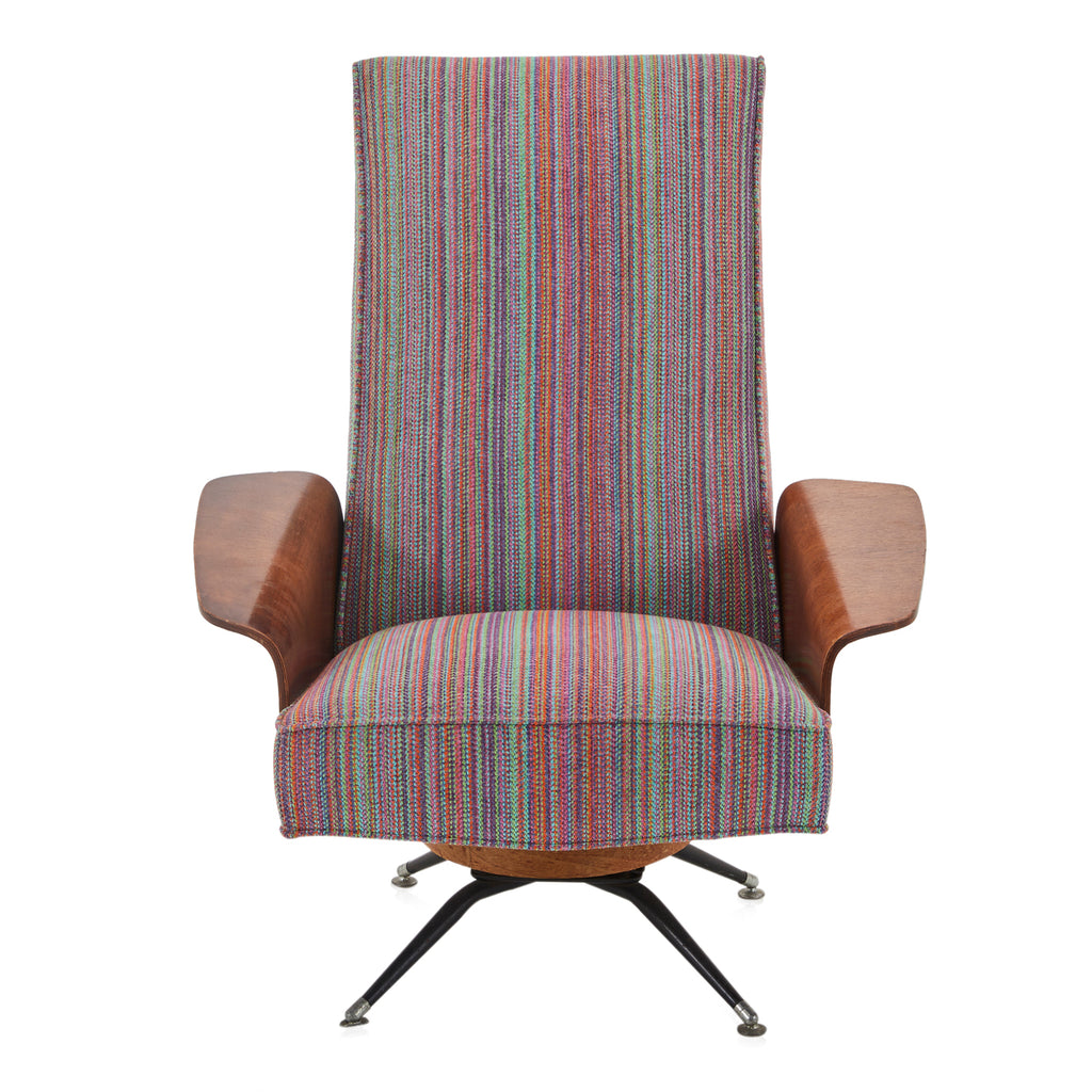 Multicolor & Bentwood Striped Armchair