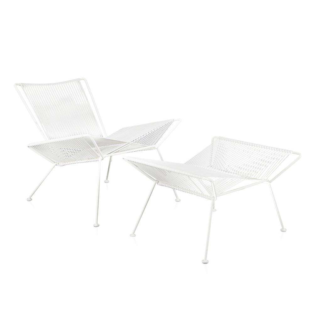 White on White Cord X-Chair