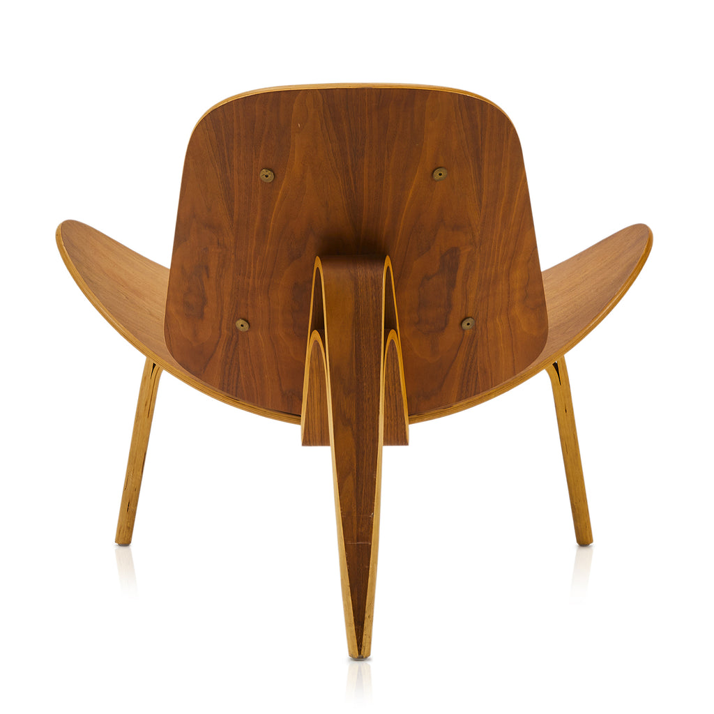 Black & Wood Wide Modern Tripod Lounge Chair
