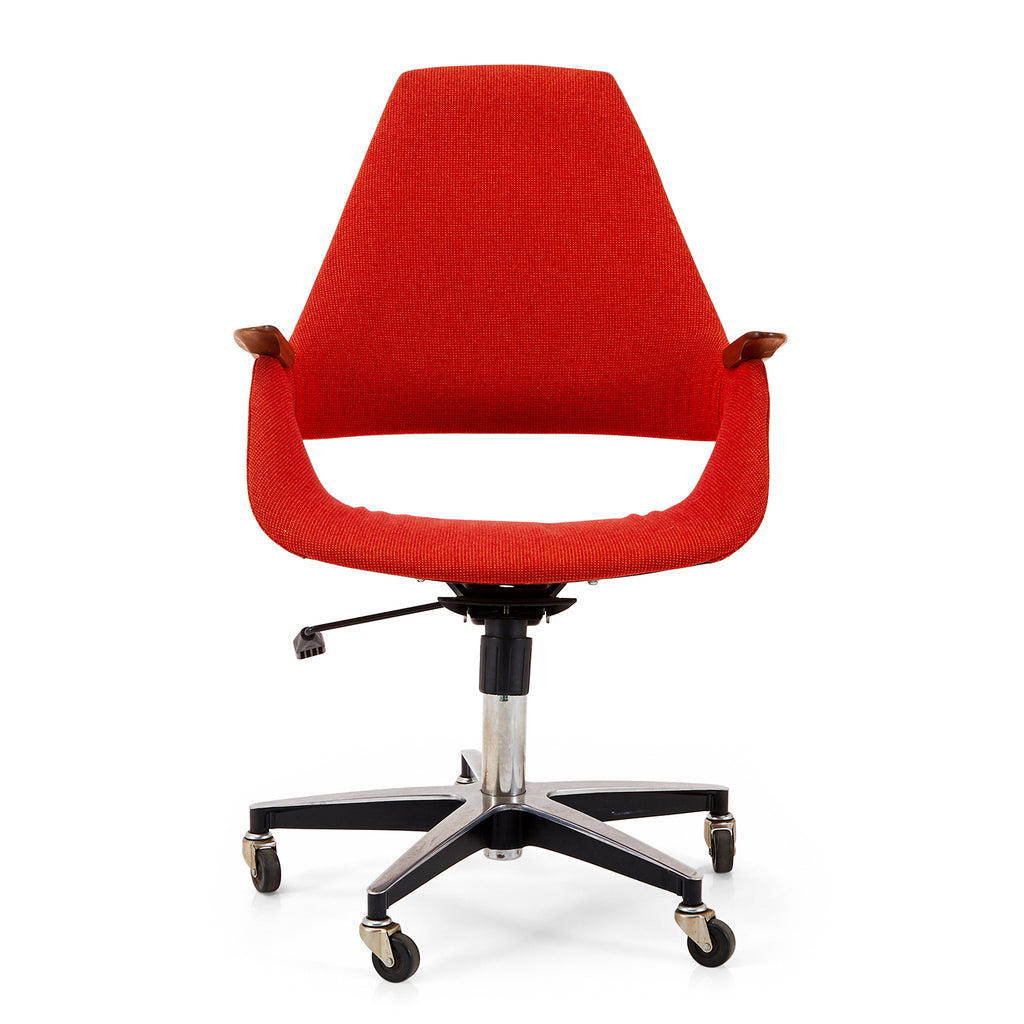 Red Upholstered Chair with Keyhole