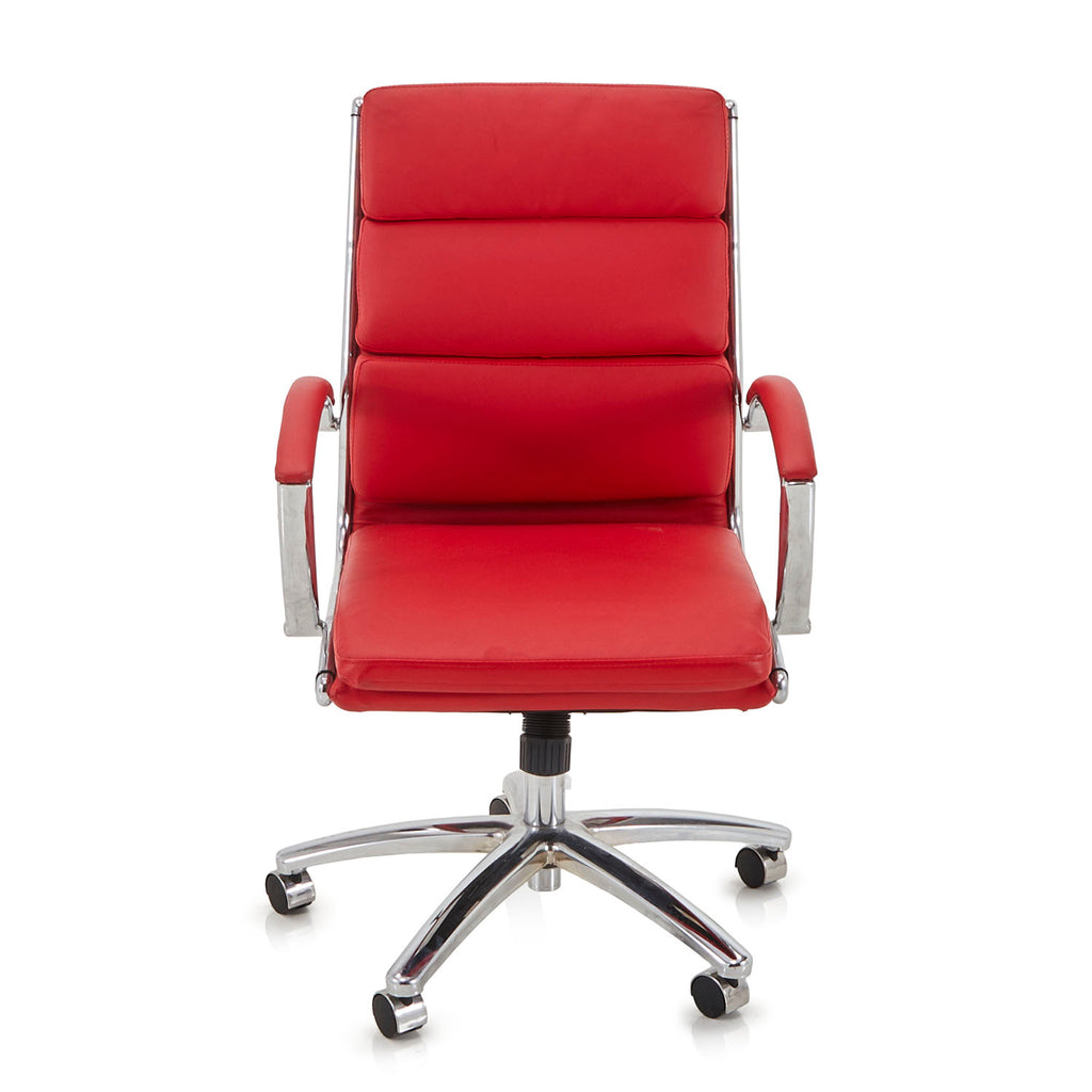 Red Padded Rolling Office Chair