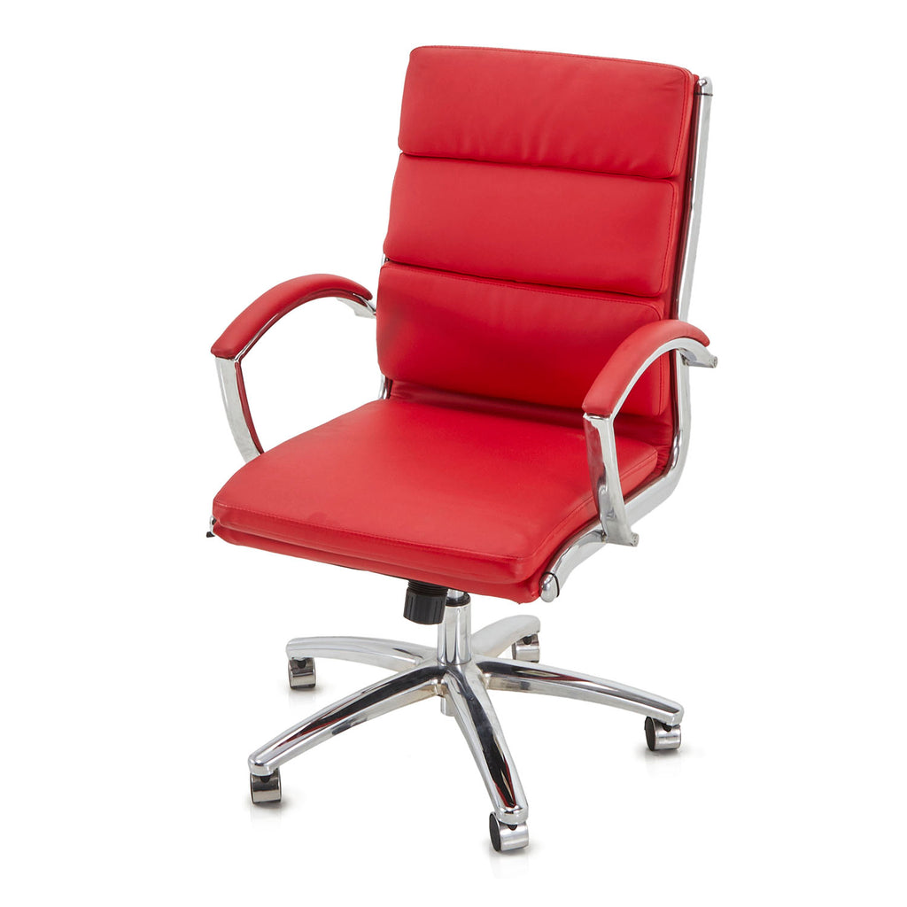 Red Padded Rolling Office Chair