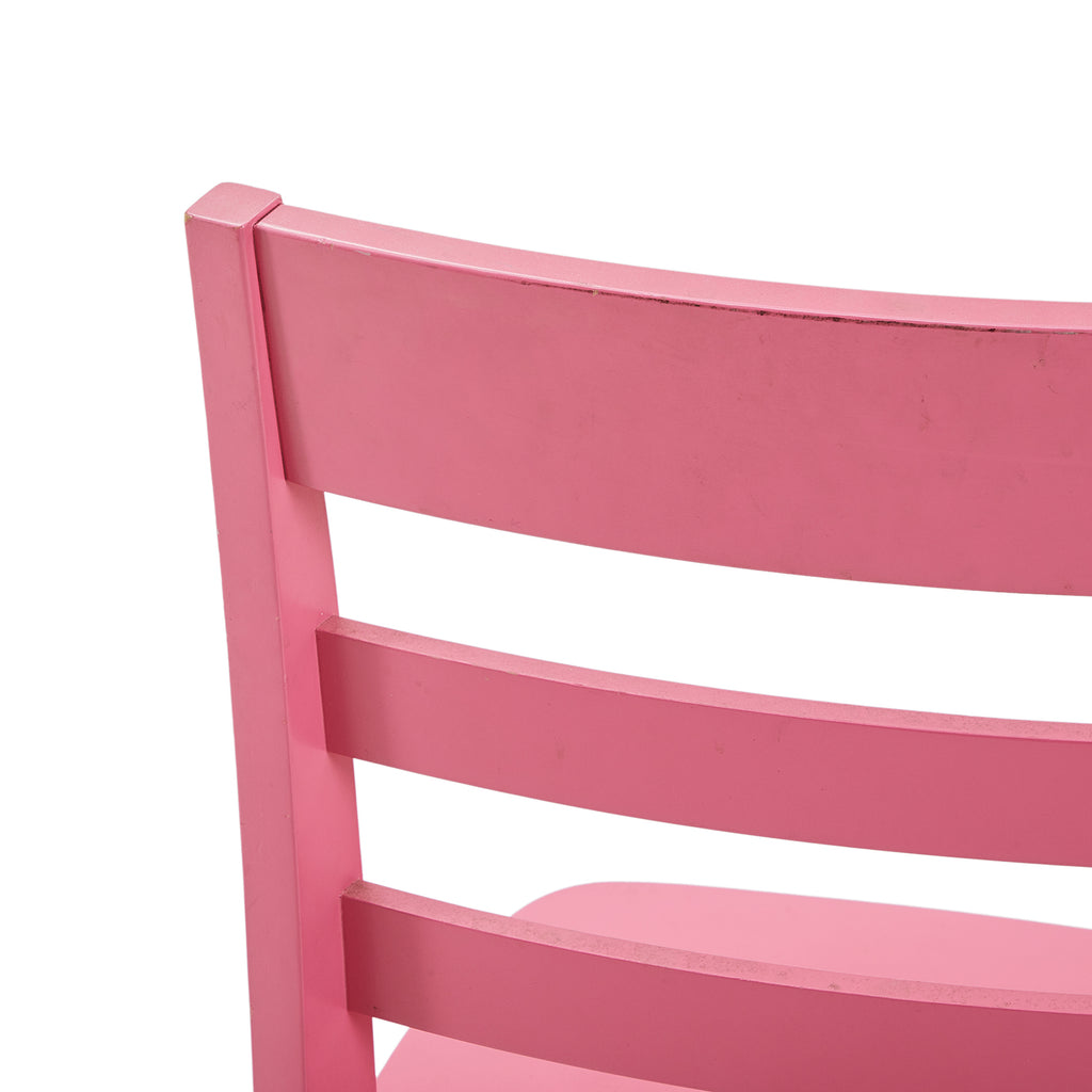 Pink Wood Rolling Chair