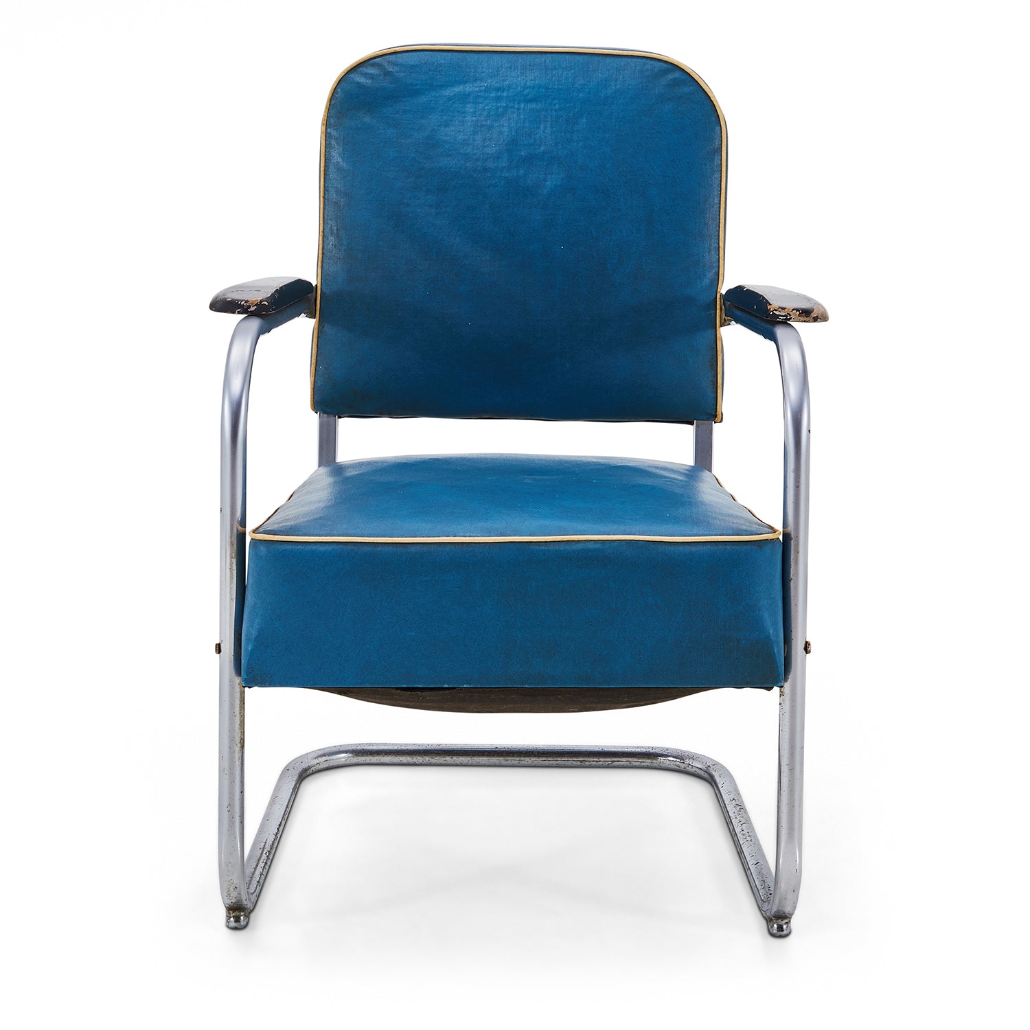 Blue Vintage Vinyl Arm Chair Gil Roy Props blue-vintage-vinyl-arm-chair-gil-roy-props