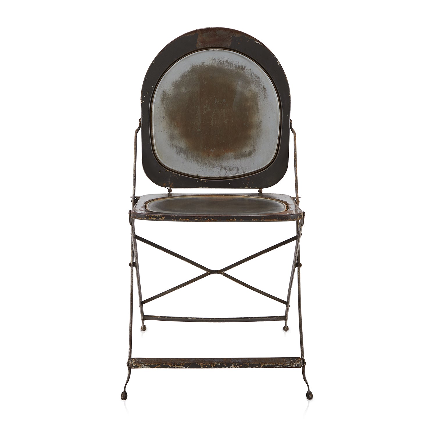 Rustic Metal Metal Folding Chair Gil & Roy Props