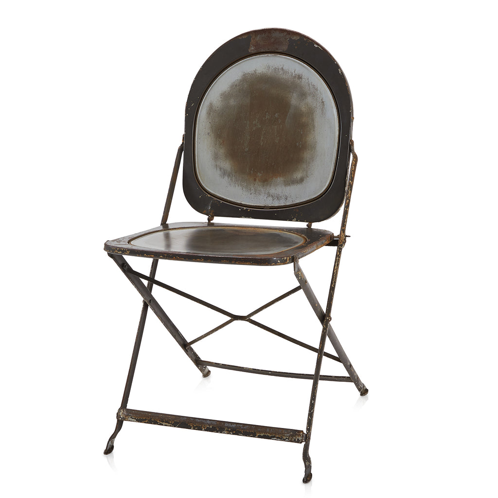 Rustic Metal Metal Folding Chair