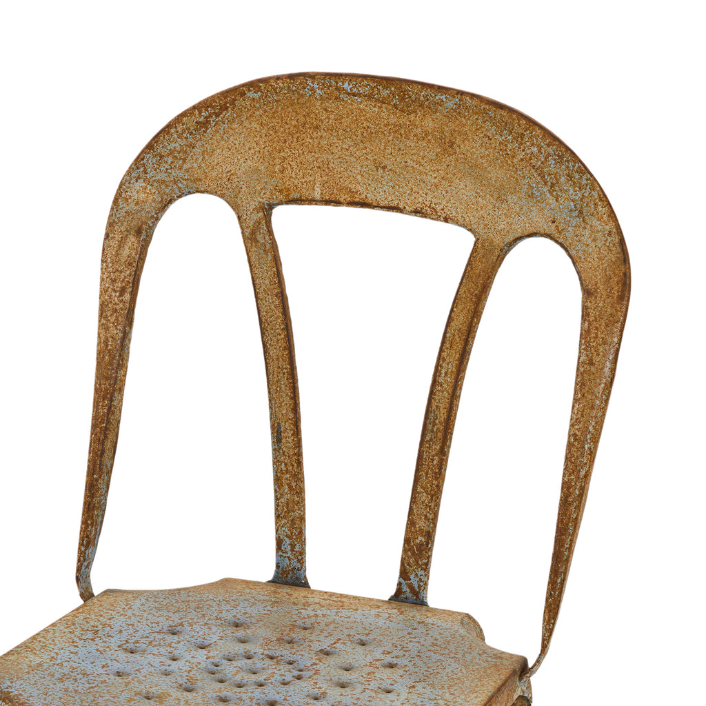 Rust Curved Top Metal Chair