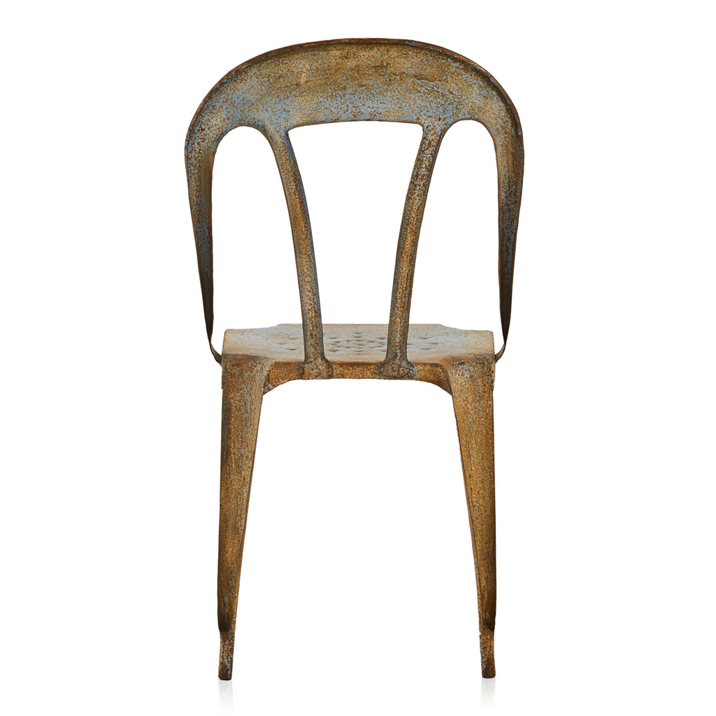 Rust Curved Top Metal Chair
