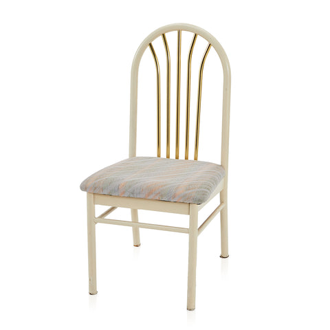 White & Gold 1980's Dining Chair