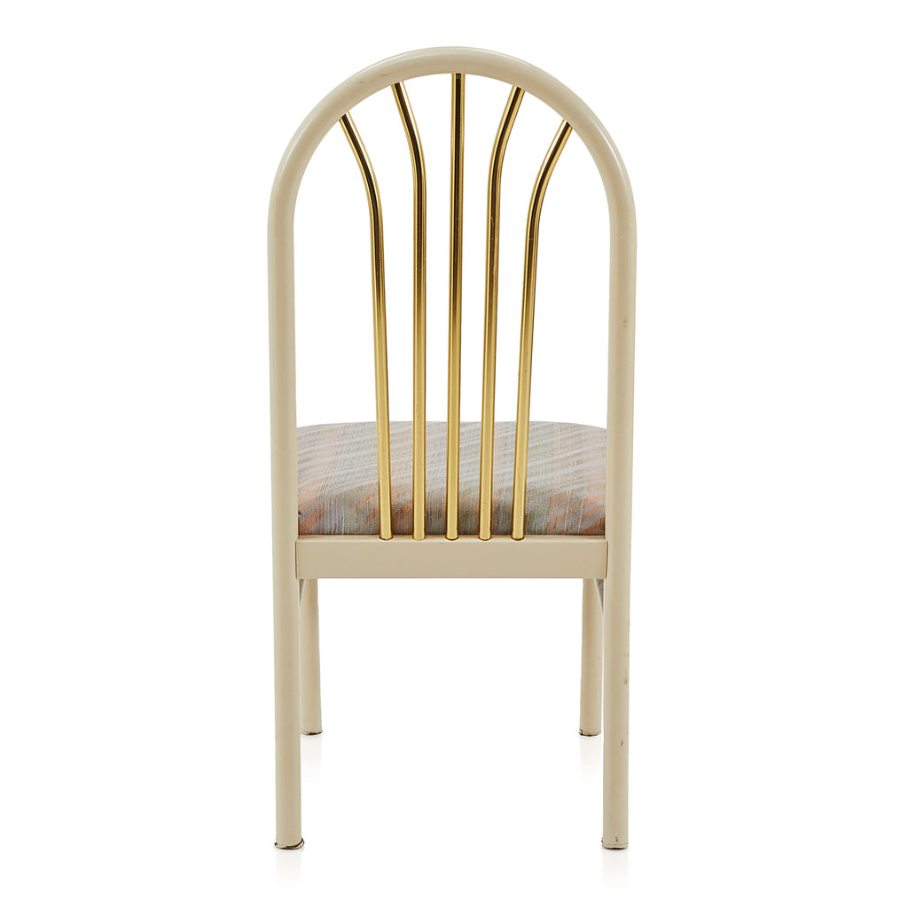 White & Gold 1980's Dining Chair