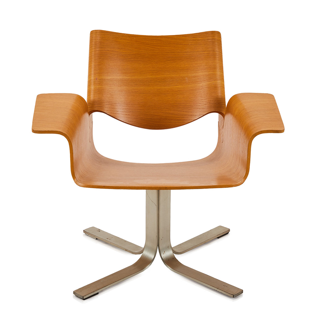 Wood Curving Modern Arm Chair