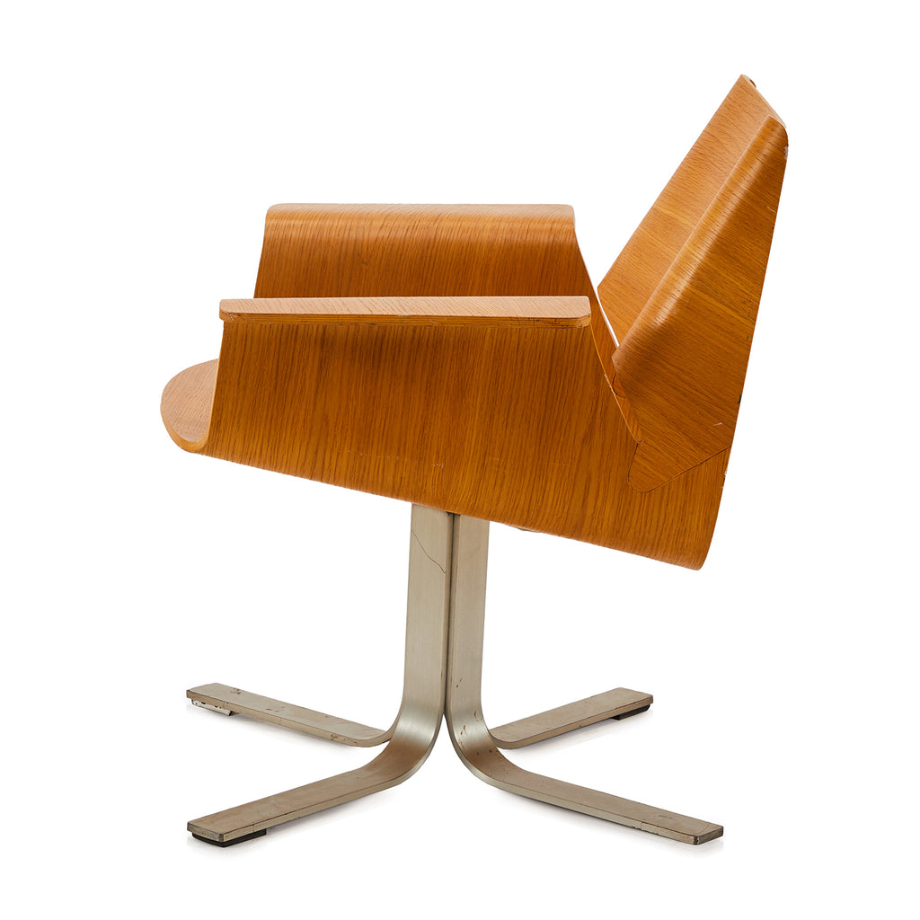 Wood Curving Modern Arm Chair