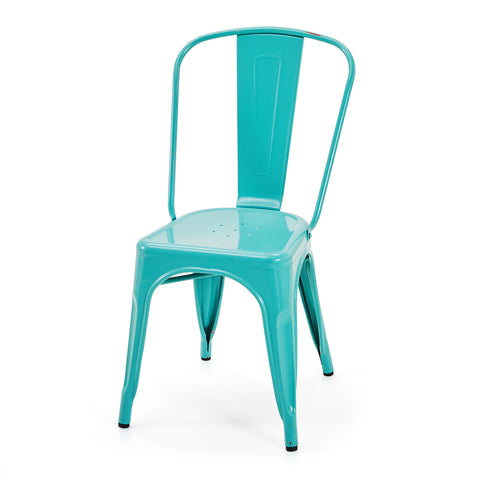 Turquoise Tolix Metal Cafe Chair