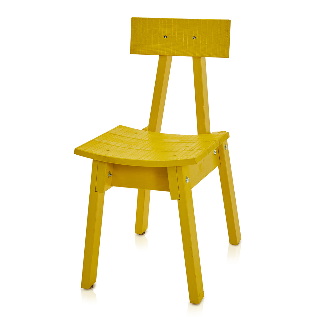 Yellow Wood Modern Industriell Side Chair