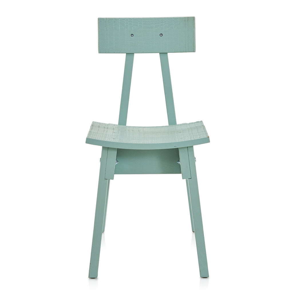 Blue Wood Handmade Side Chair