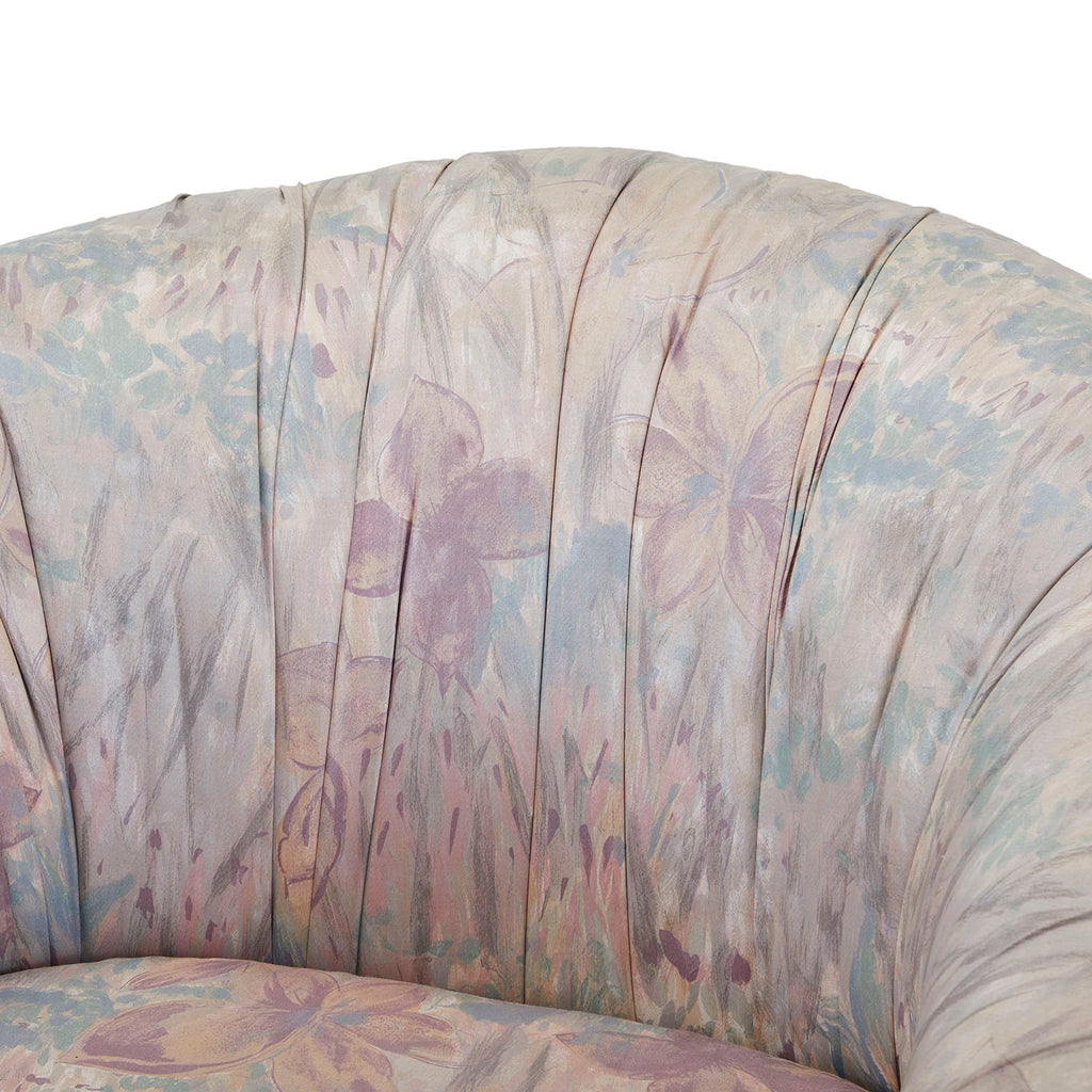 Pink 80's Pastel Floral Lounge Chair
