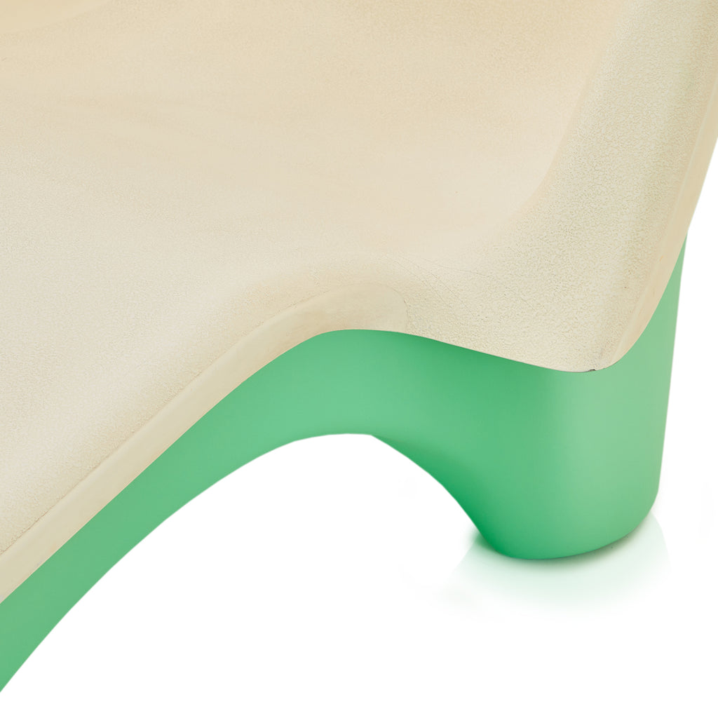 Green & White Sculpted Fiberglass Lounge Chair