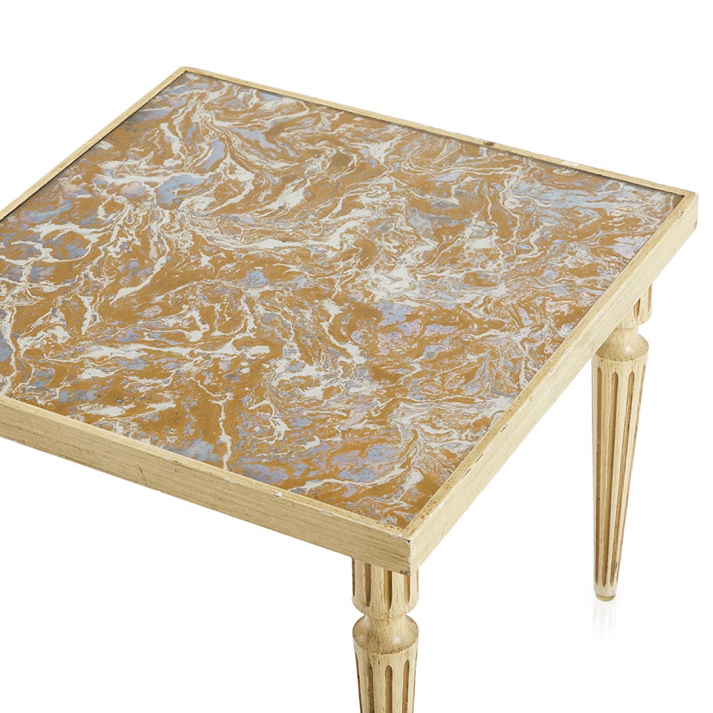 Gold & Brown Textured Empire Deco Side Table