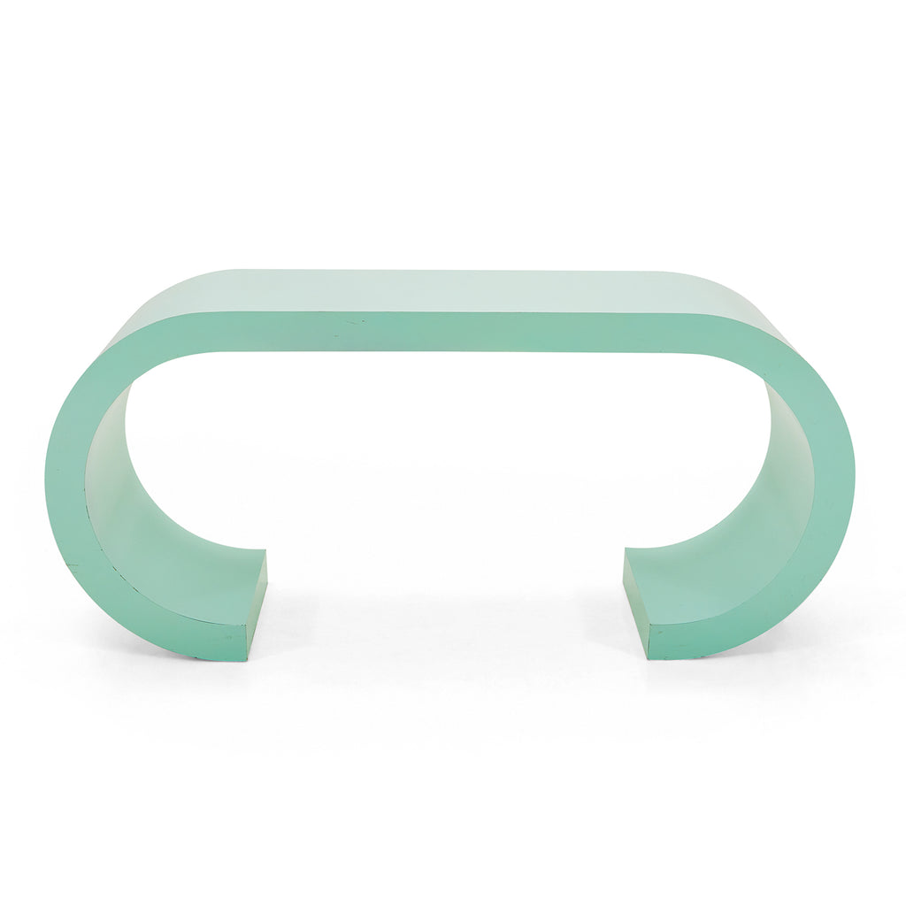 Turquoise Blue Curved Console Table