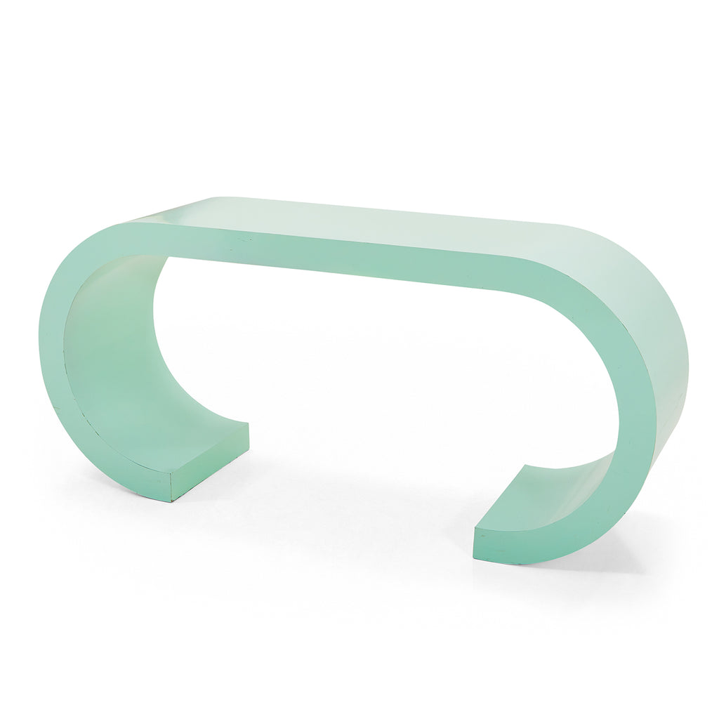 Turquoise Blue Curved Console Table