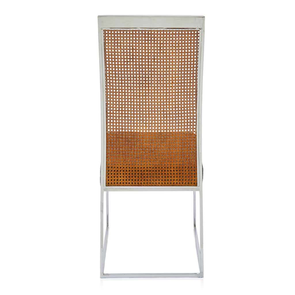 Grey & Wicker High Back Dining Chair