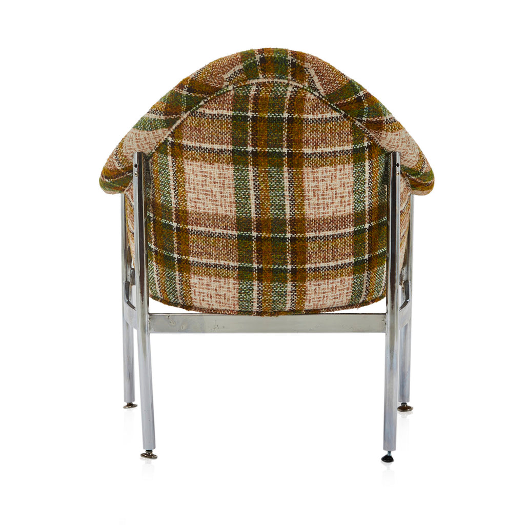 Brown Green Plaid Arm Chair