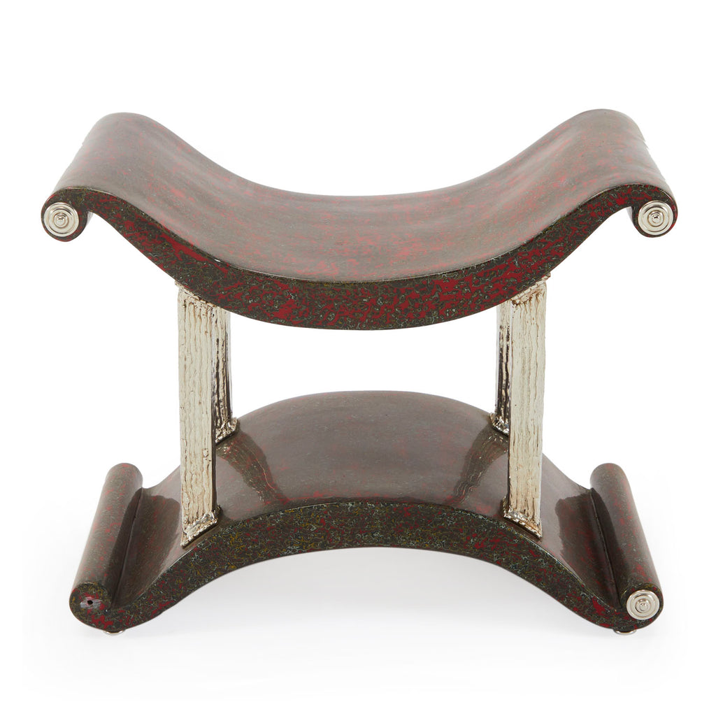 Red Speckled Throne Stool