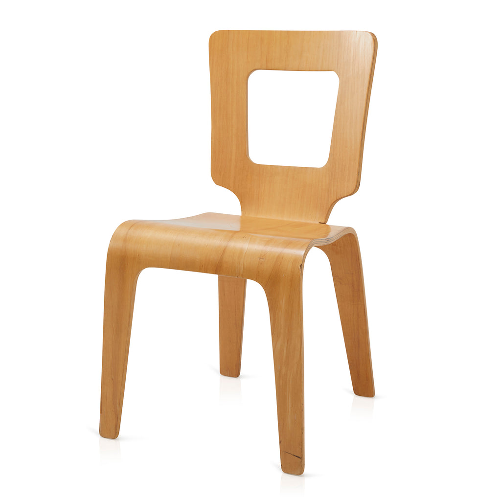 Wood Cut-Out Back Modern Side Chair