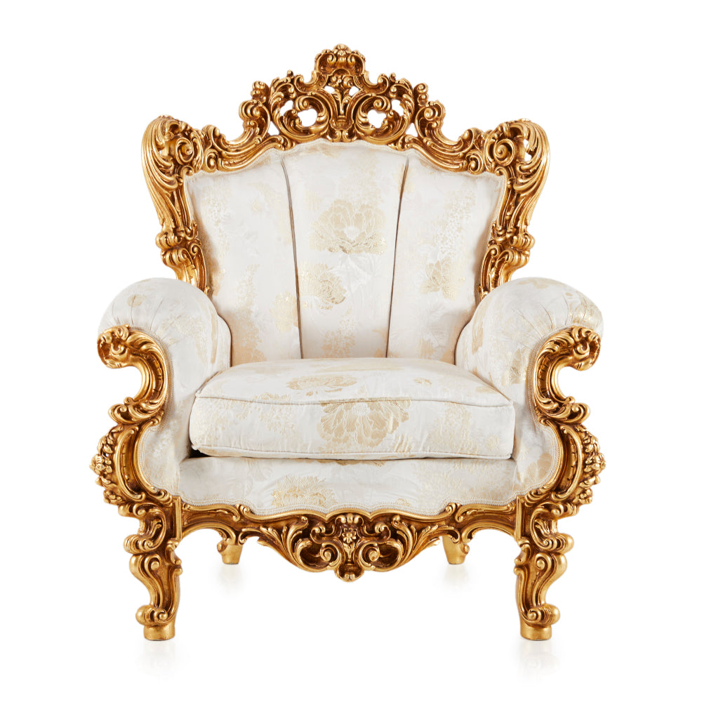 White & Gold Regal Armchair