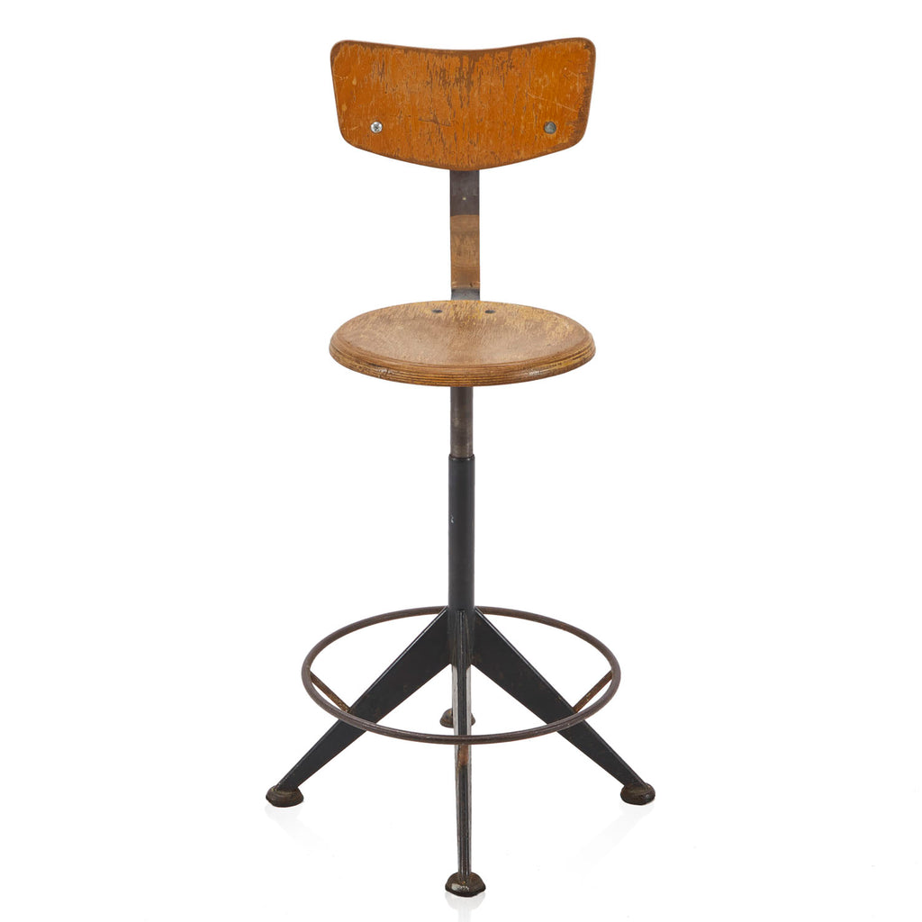 Wooden Stool with Adjustable Height