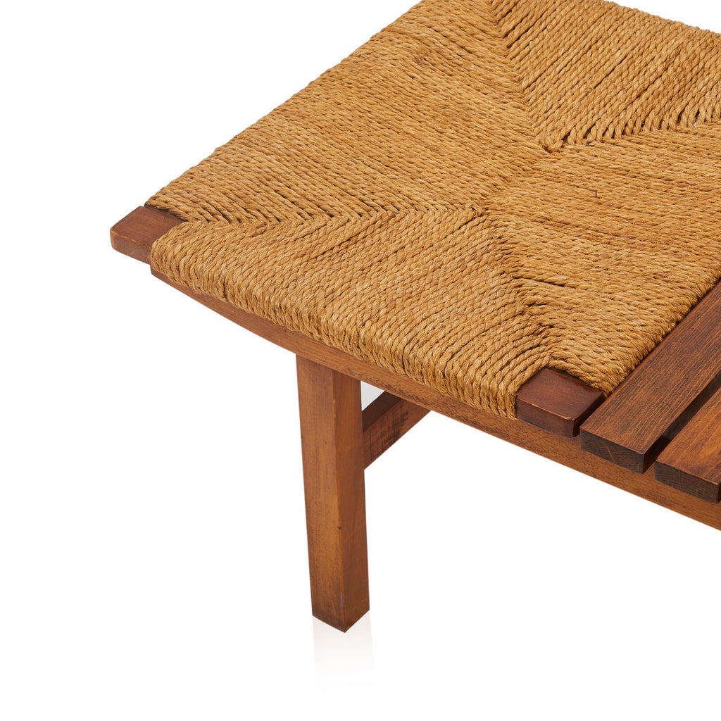 Wood + Woven Rope Top Table Bench