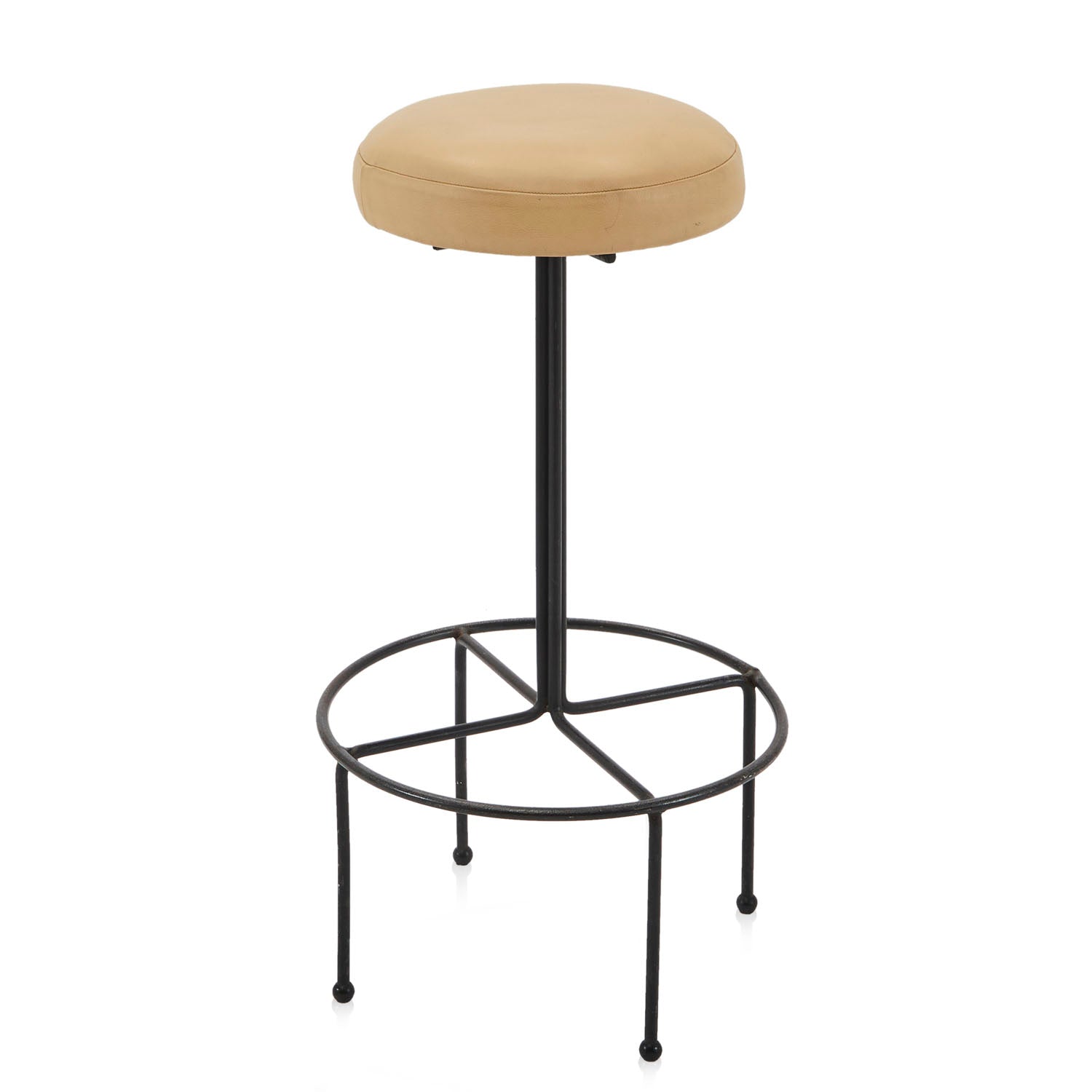 Cream and Black Metal Bar Stool Gil & Roy Props