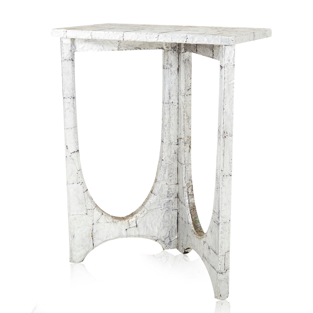 Hammered Silver Chair and Table Set