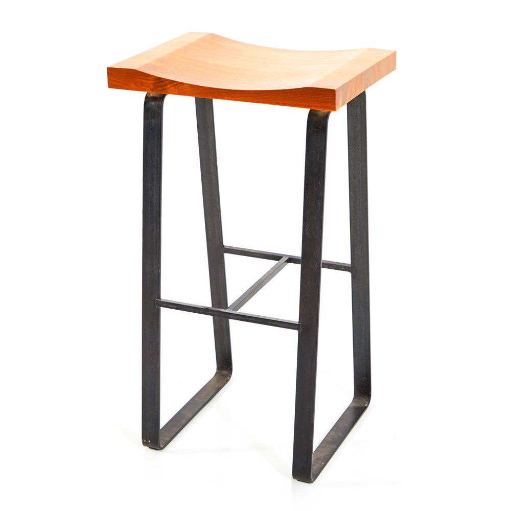 Wood and Iron Stool - Tall