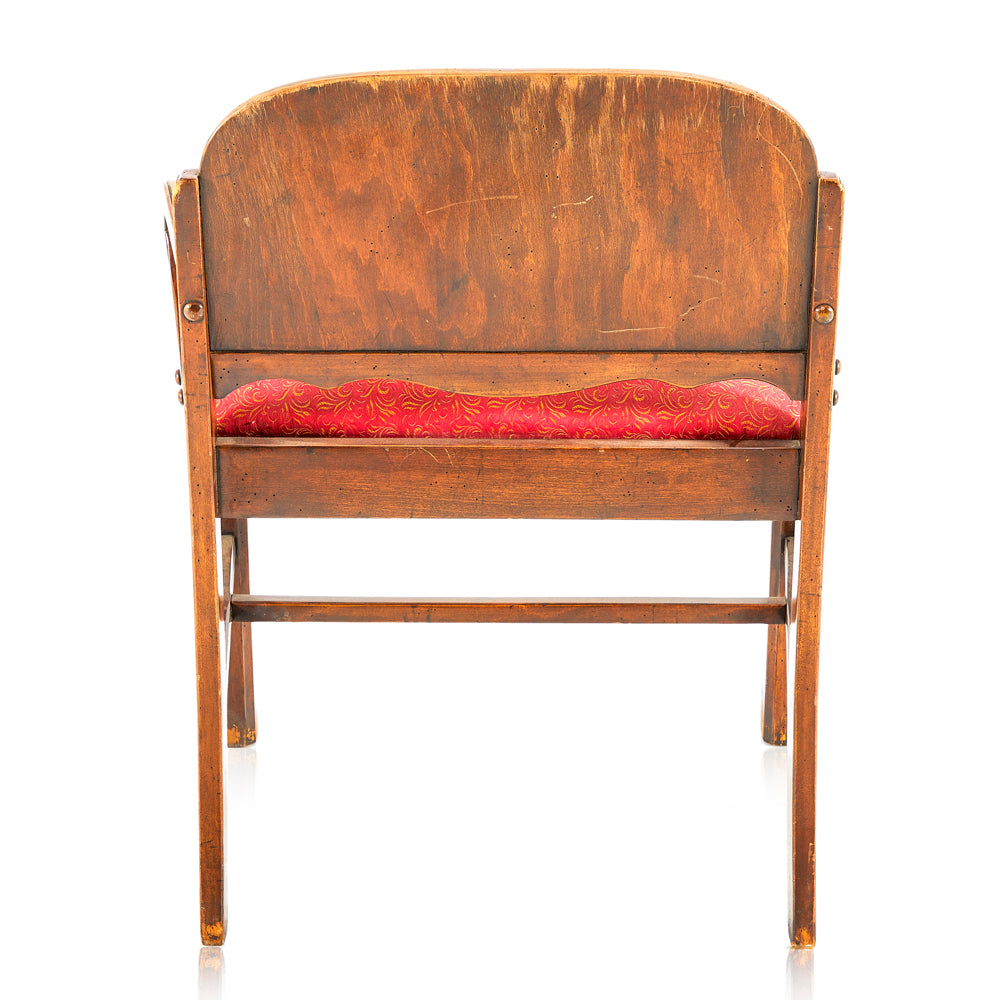 Wood & Red Low Deco Vanity Chair