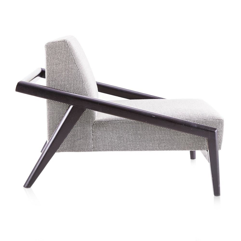 Grey Upholstered Angular Lounge Chair