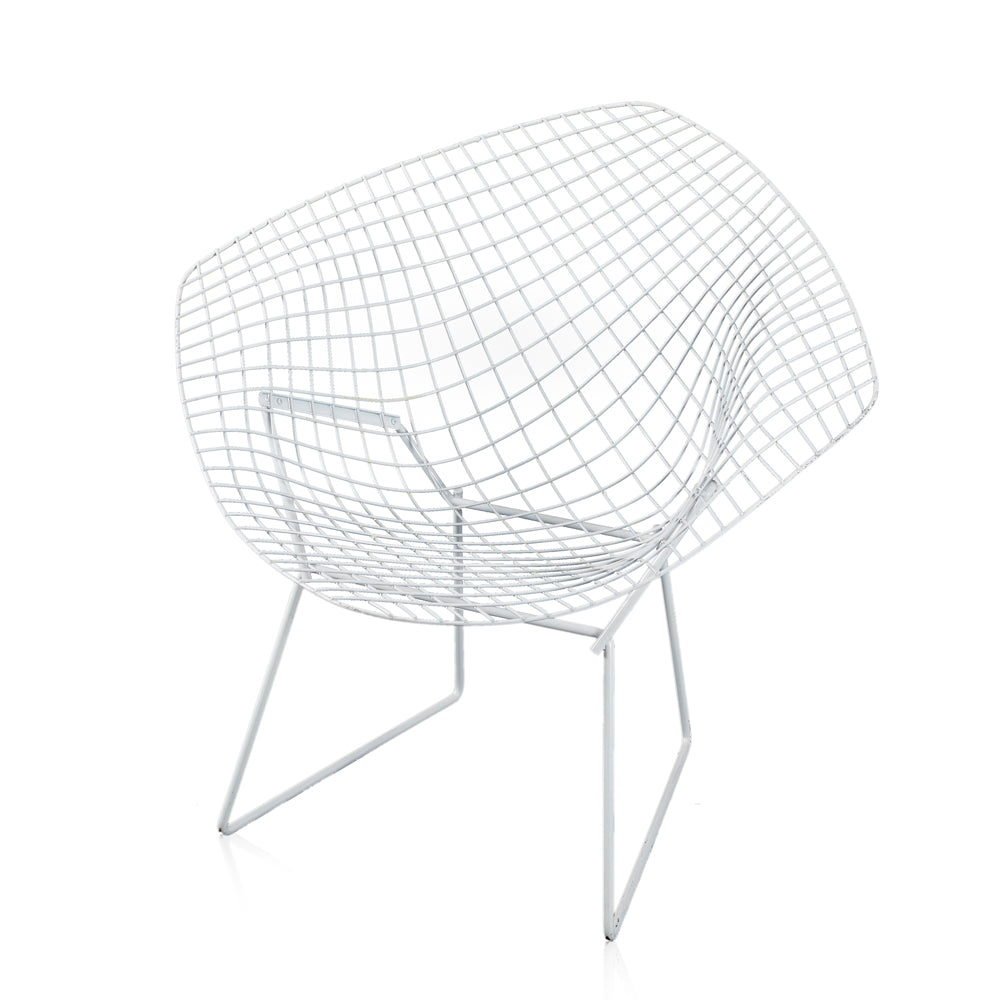 White Wire Bertoia Diamond Chair