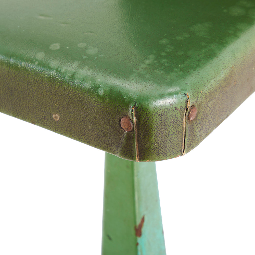Green Metal Antique Stool
