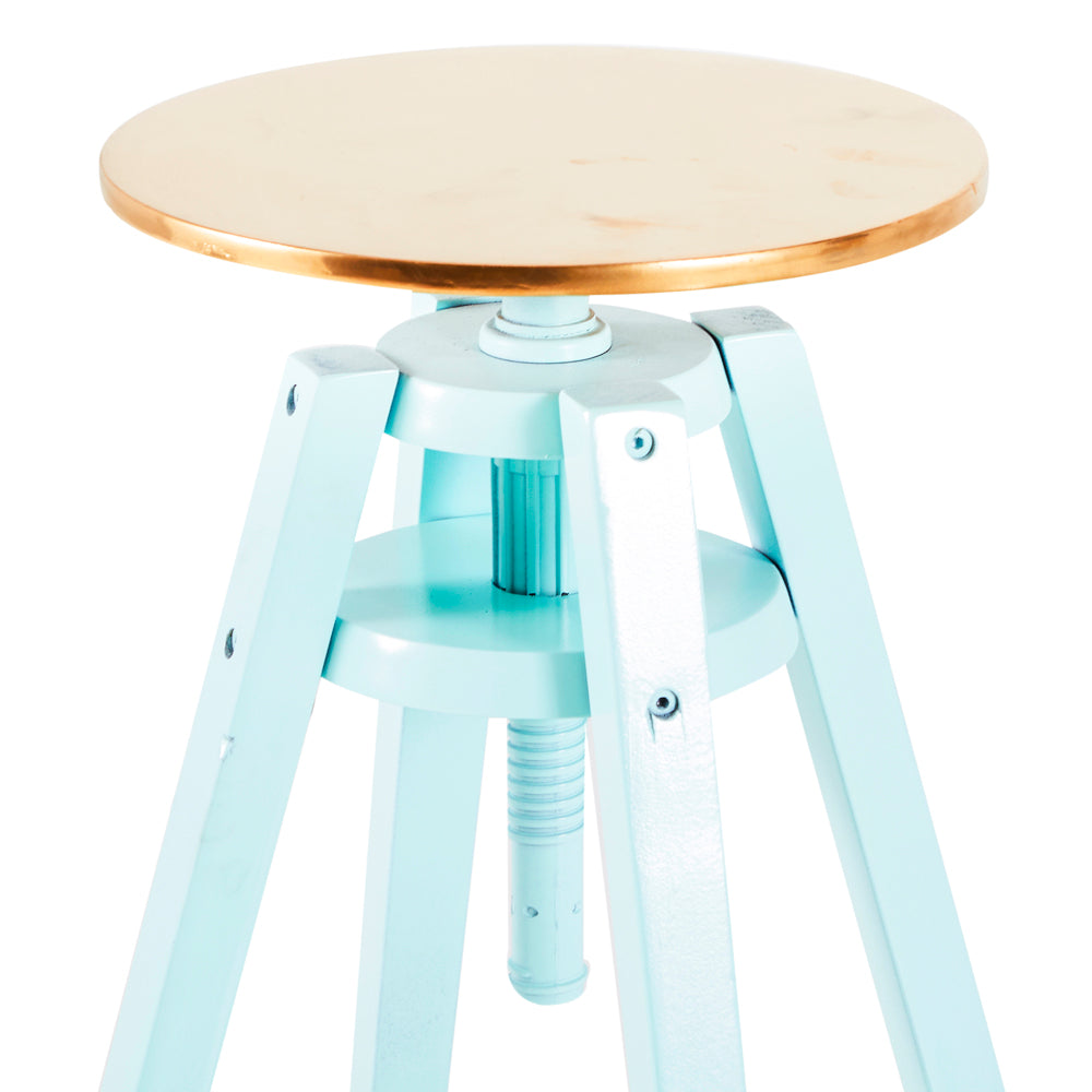 Gold-Dipped Adjustable Work Stool - Teal