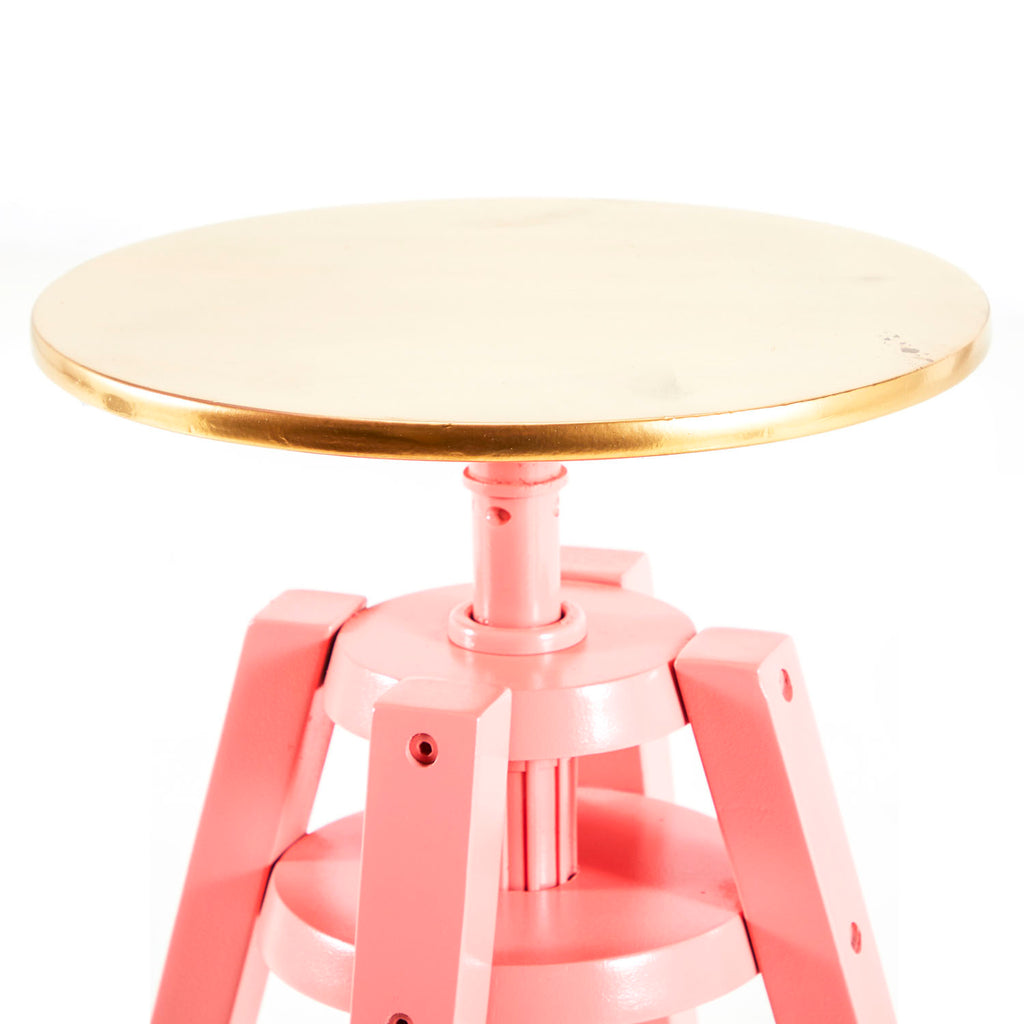 Gold-Dipped Adjustable Work Stool - Pink