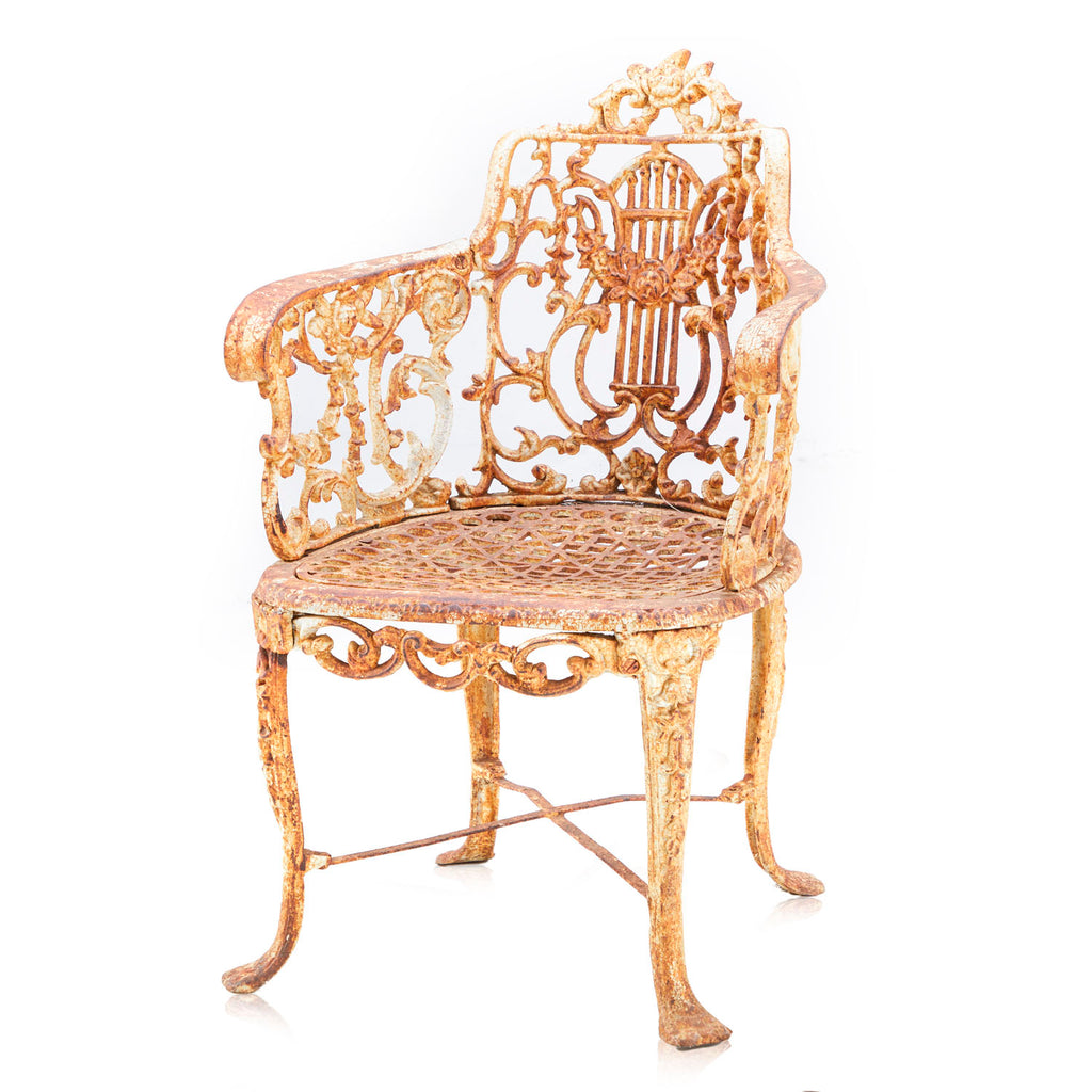Rustic Cast Iron Ornate Arm Chair