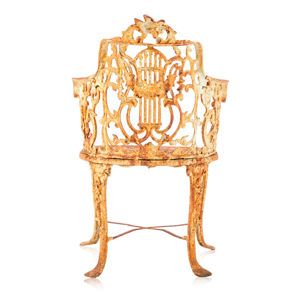 Rustic Cast Iron Ornate Arm Chair