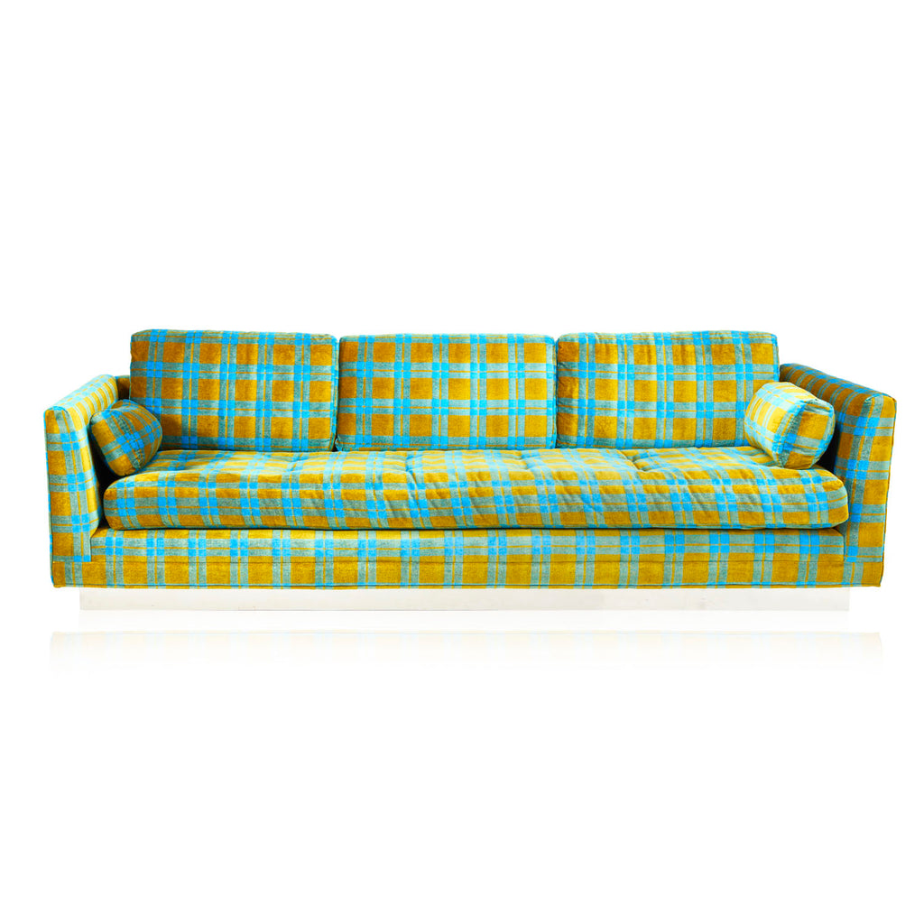 Green & Blue Plaid Sofa